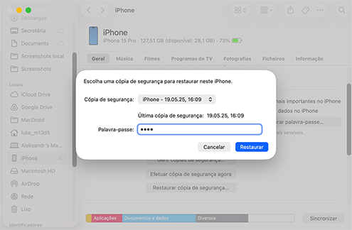 Recupere suas mensagens de texto de um backup do Finder ou do iTunes