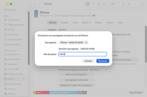 Récupérez vos messages texte à partir d’une sauvegarde Finder ou iTunes