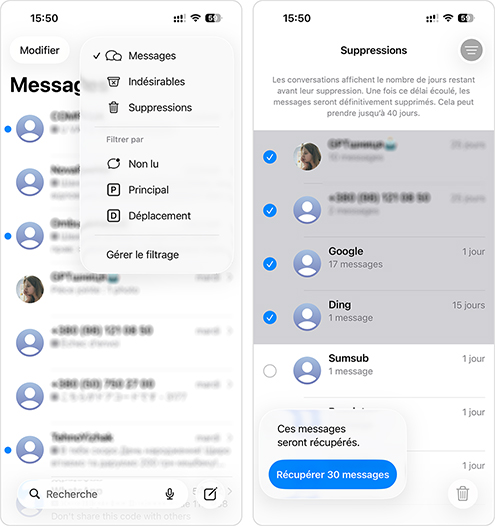 Récupérez les messages supprimés sur iPhone depuis iCloud
