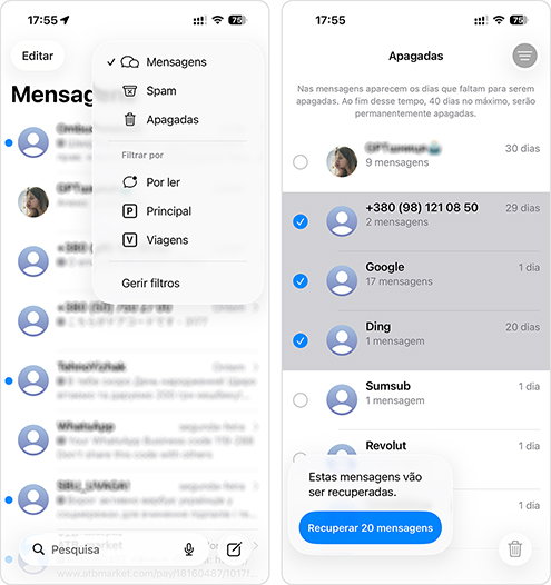 Recupere mensagens apagadas no iPhone a partir do iCloud